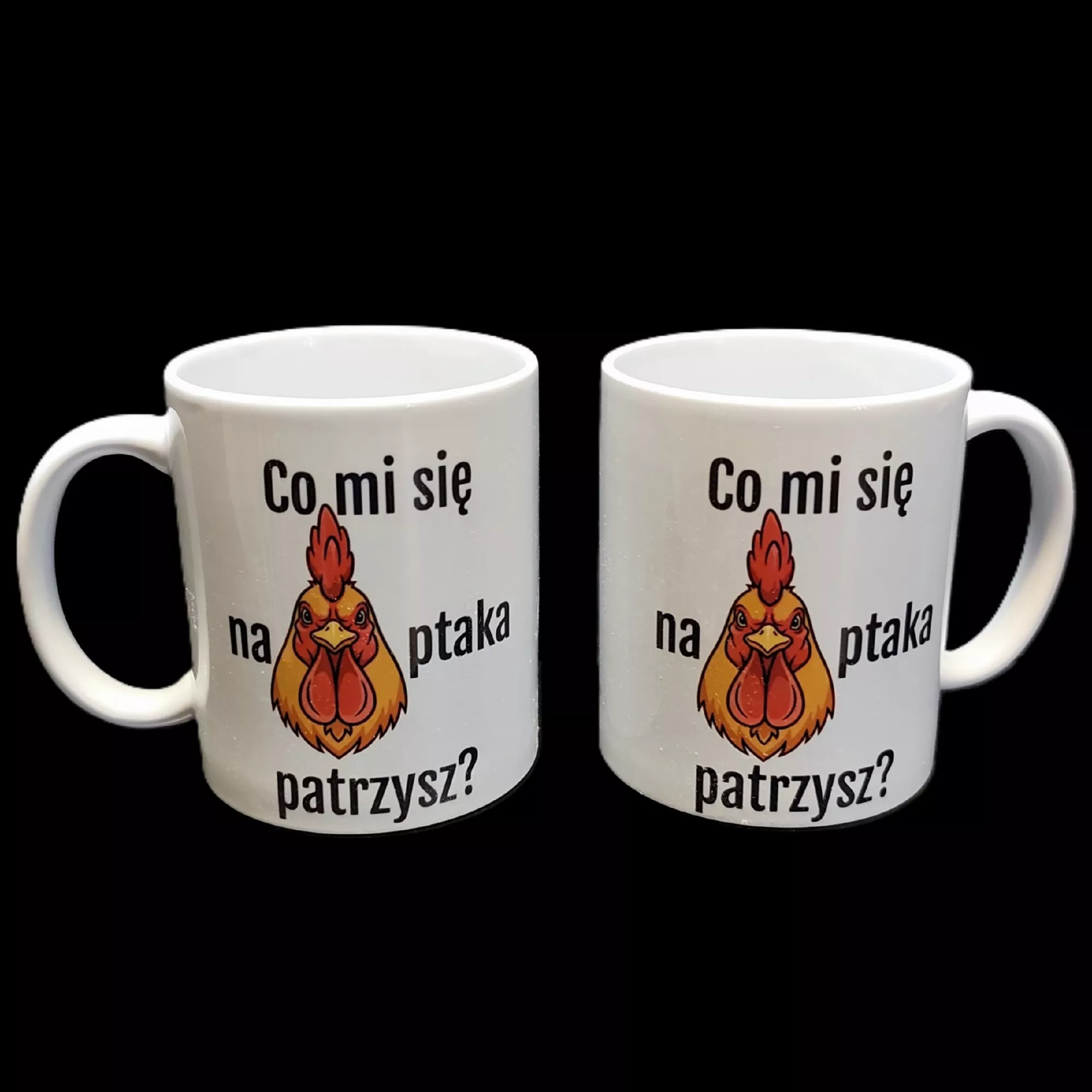 Kubek  ceramiczny z nadrukiem sublimacyjnym Co mi się na ptaka patrzysz