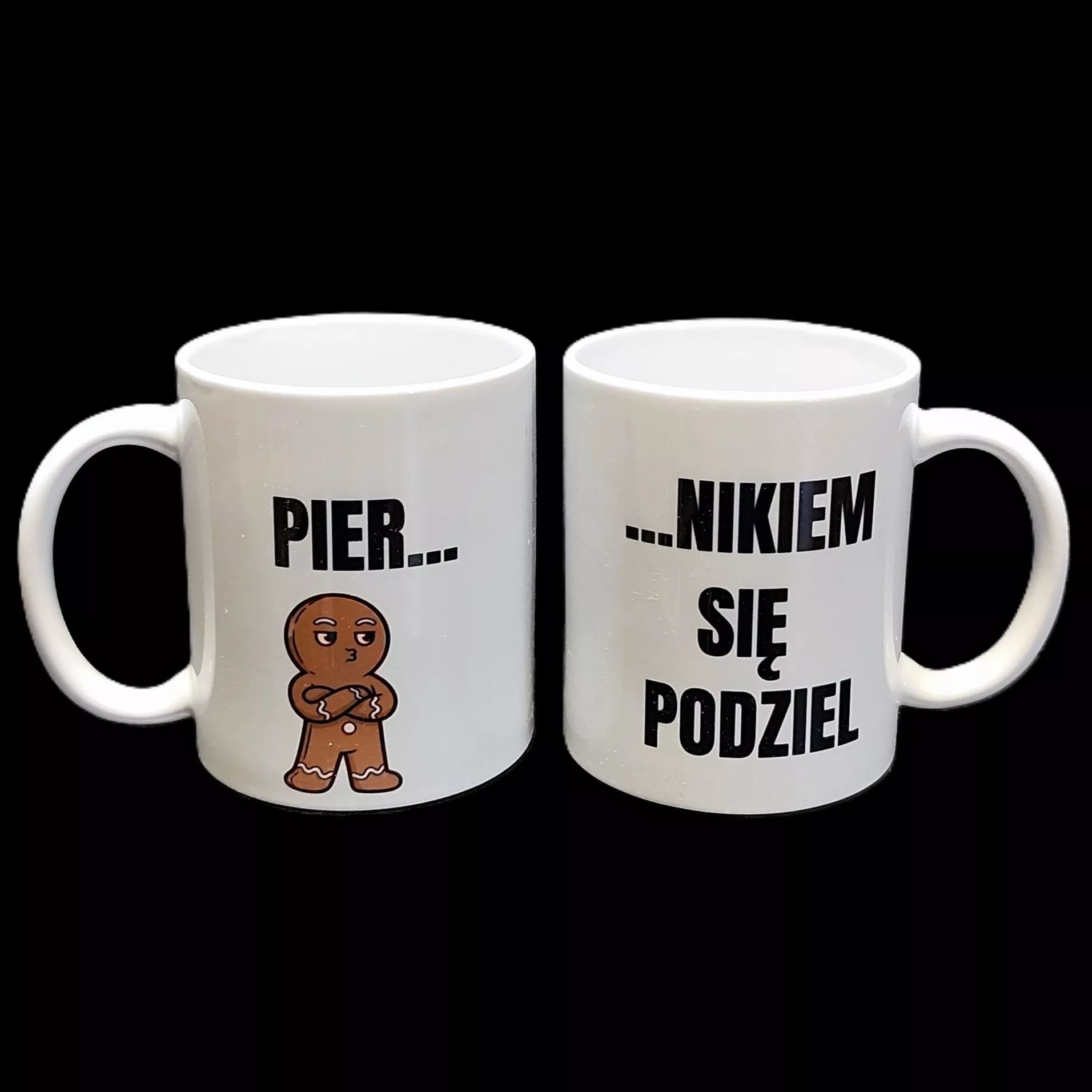 Kubek  ceramiczny z nadrukiem sublimacyjnym Pier... nikiem się podziel