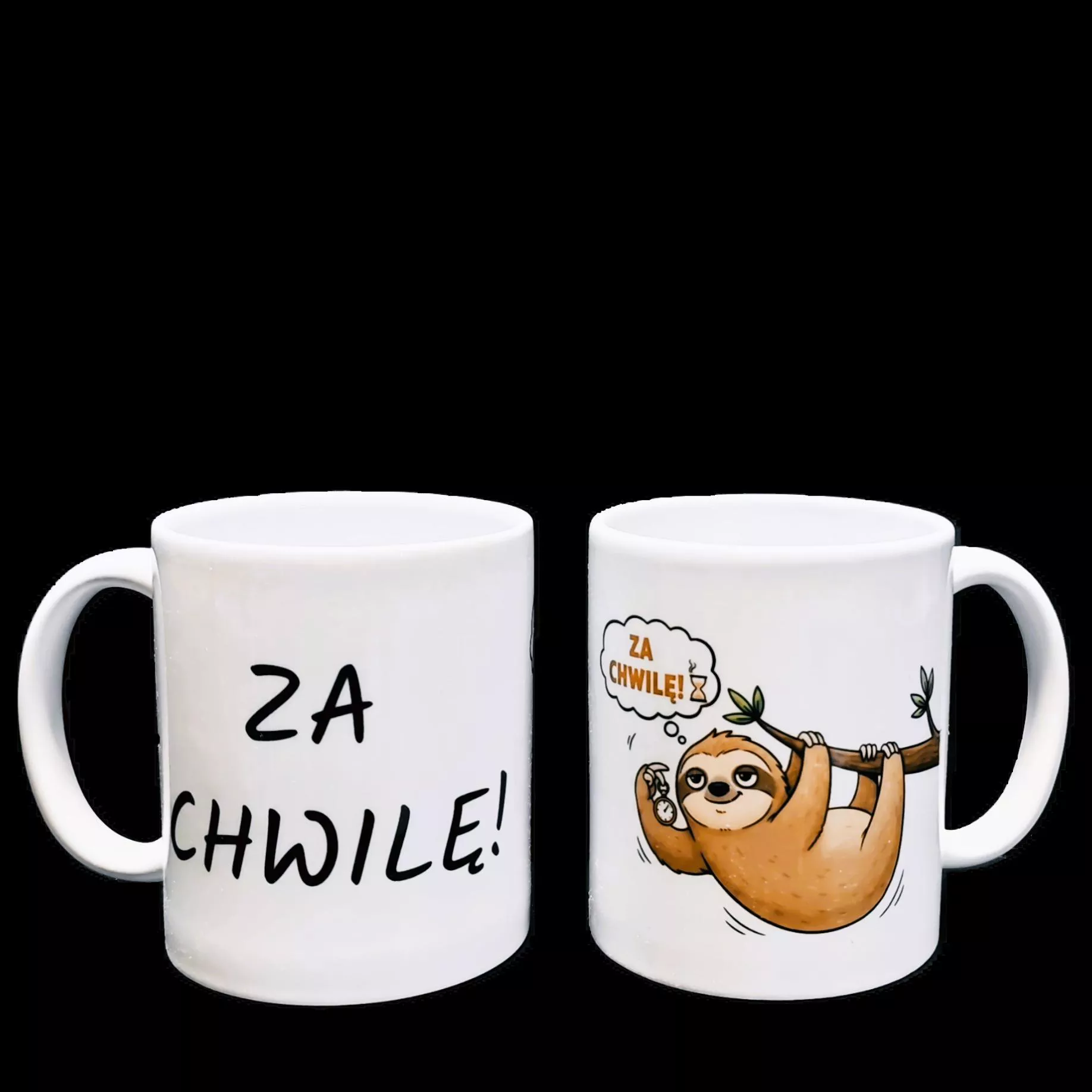 Kubek  ceramiczny z nadrukiem sublimacyjnym Za chwilę.