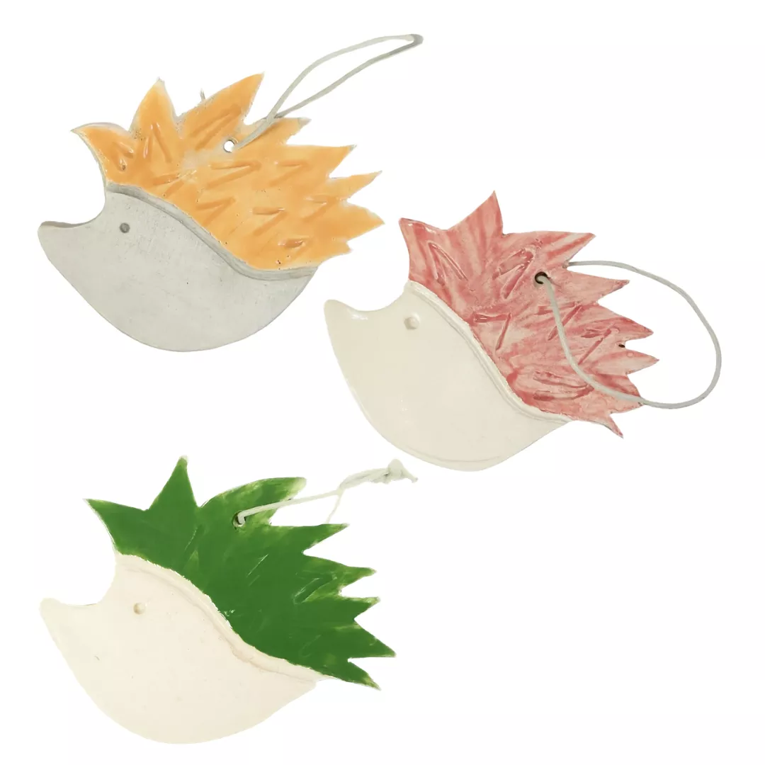 Ceramiczny jeż płaski zawieszka