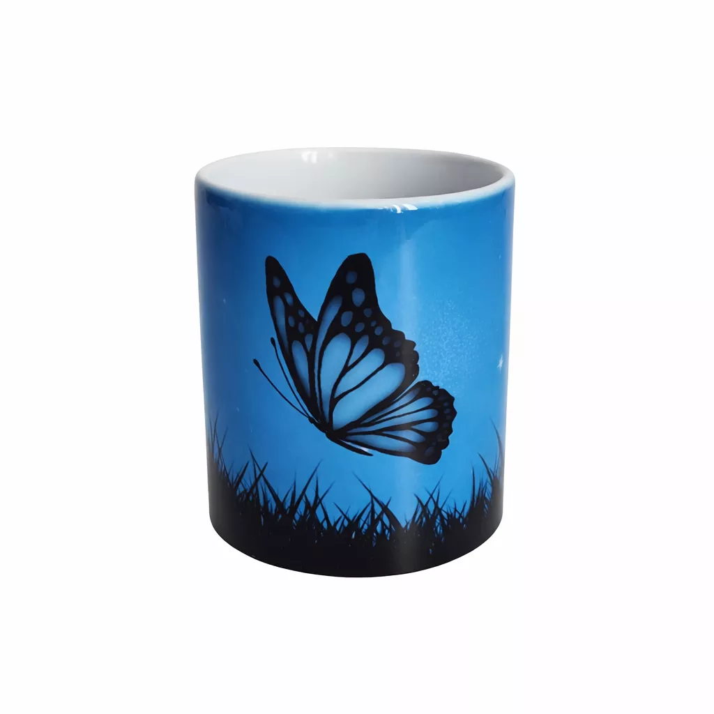 Kubek  ceramiczny z nadrukiem sublimacyjnym Niebieski Motyl