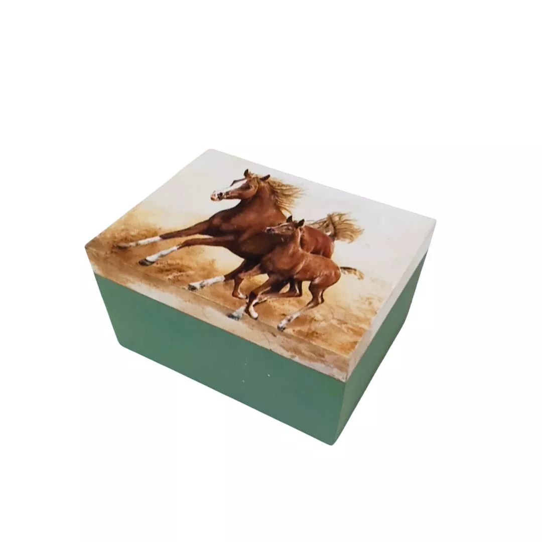 Pudełko decoupage prostokąt zamykane konie