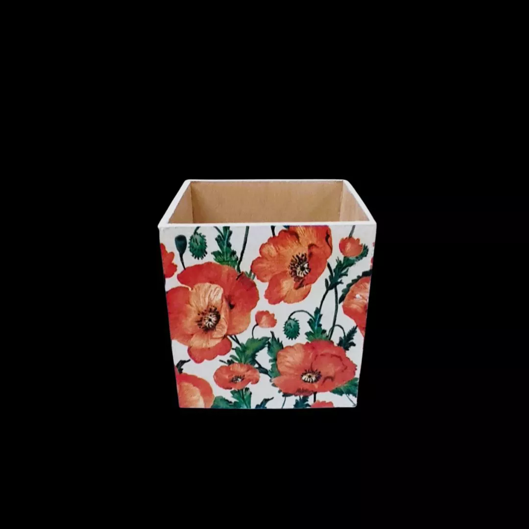 Pudełko decoupage kwadrat maki