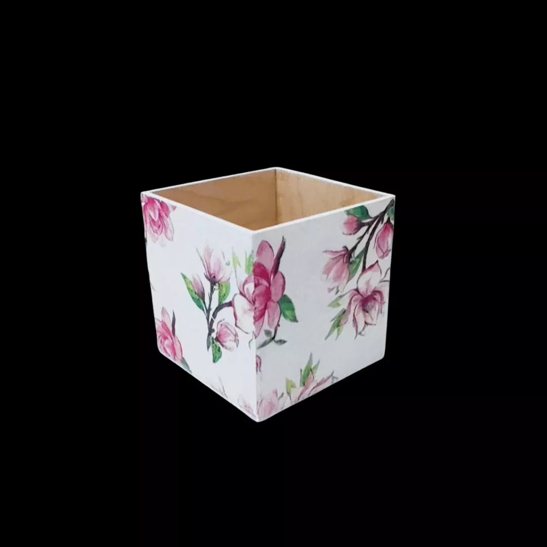Pudełko decoupage kwadrat magnolia